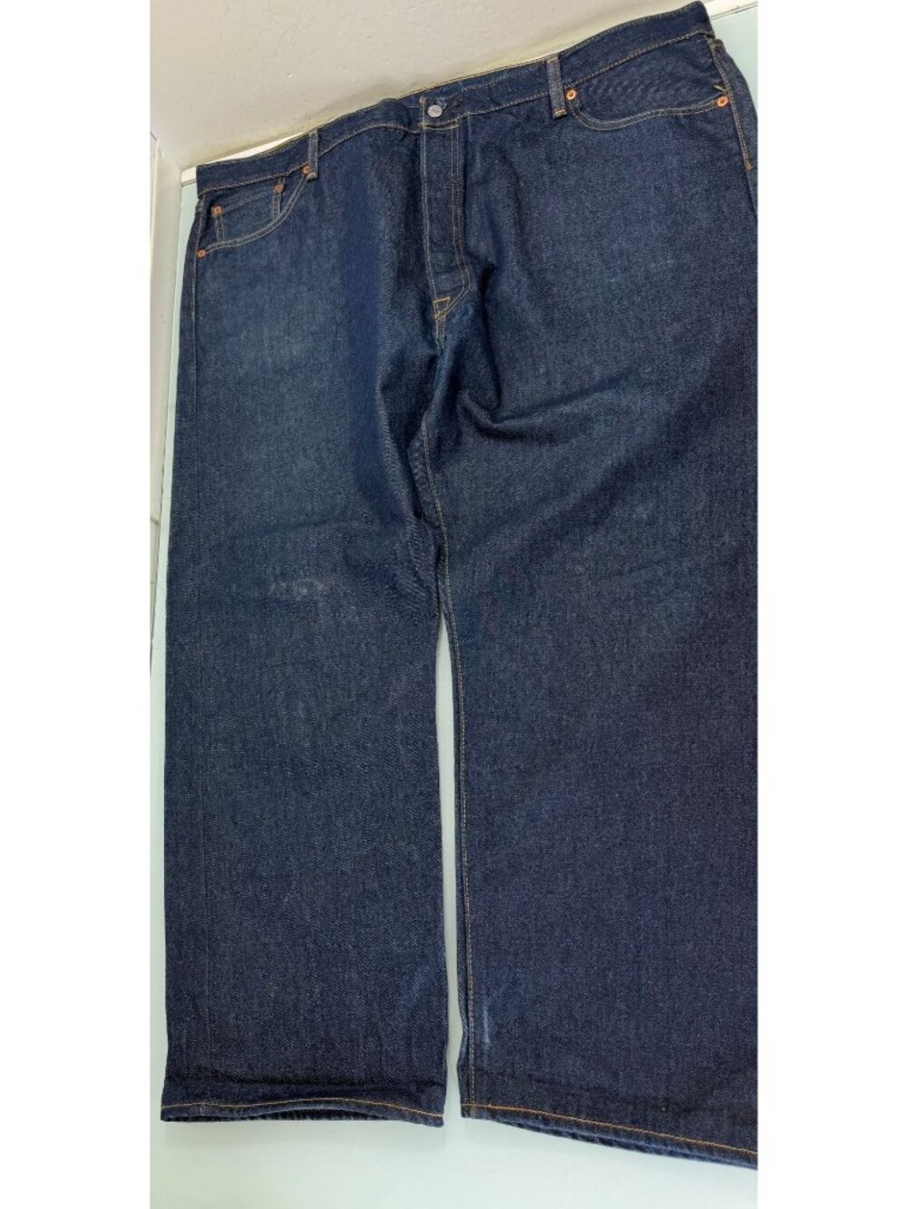 Levis 501 Jeans Men's 48X29 Raw Denim Button Fly Straight Leg